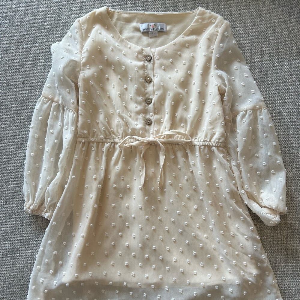 Bailey Blossoms cream dress. Size 3T